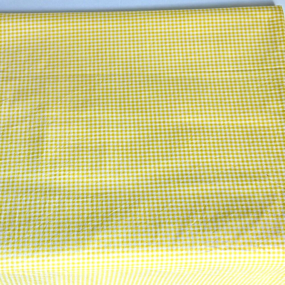 Vintage Sunshine Yellow Gingham Tiny Woven Check Plaid Quilt Cotton 2 Yards